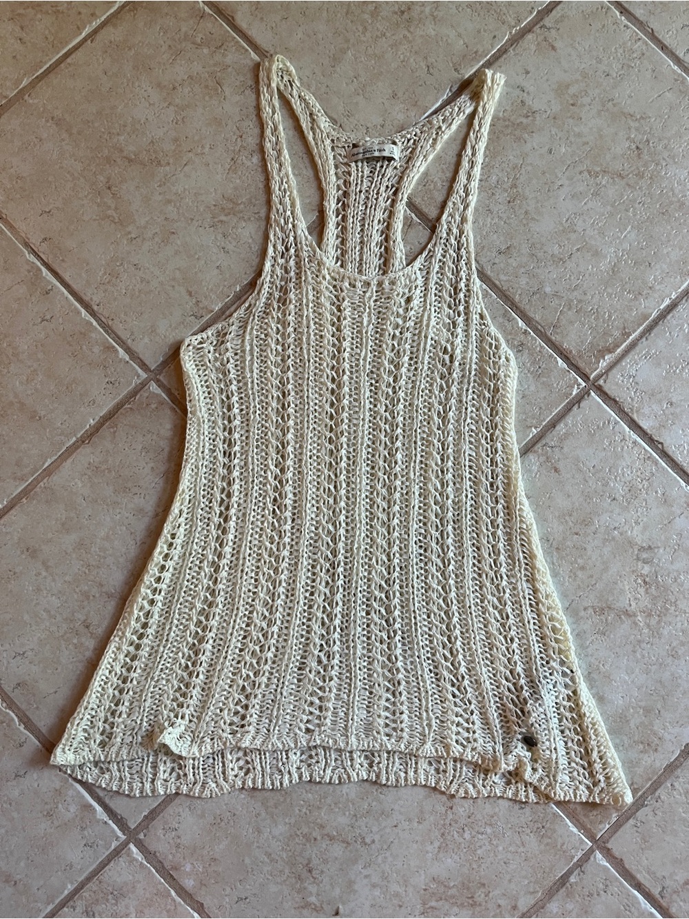 vintage y2k abercrombie & fitch Small crochet tank or dress or beach cover up